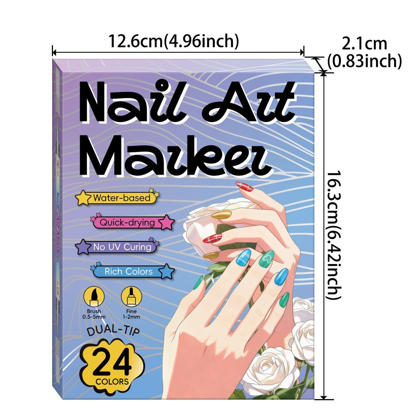 🎨Dual-Tip Nail Art Marker Pens – 12/24 Color Set