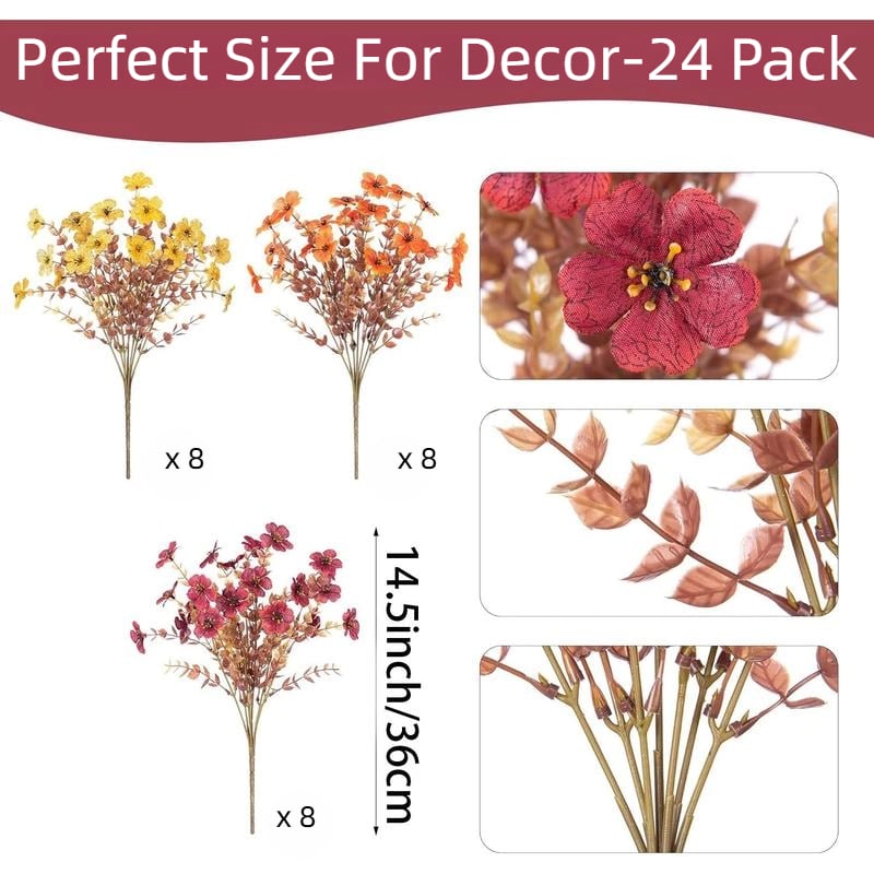 🔥 🍁UV-Resistant Artificial Daisy Flowers for Fall Decor Halloween