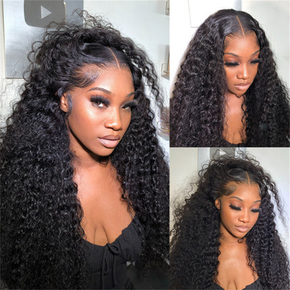 Deep Wave Lace Frontal Human Hair Wig – Natural-Looking with Pre-Plucked Hairline
