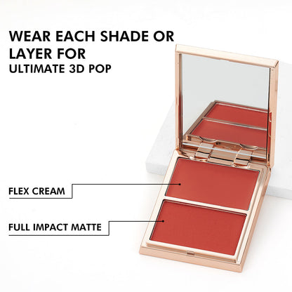 Double-Take Cream & Powder Blush Duo | Long-Lasting 2-in-1 Cheek Color Palette ✨