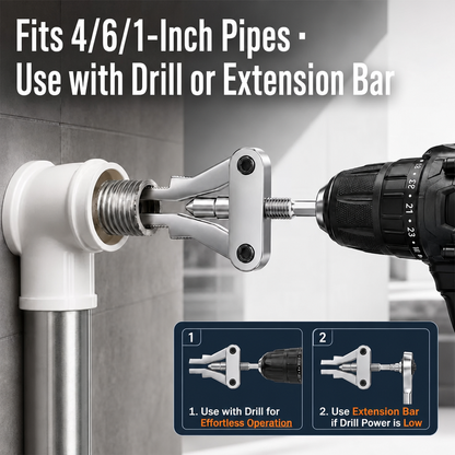 Drill-Powered Pipe & Thread Removal Tool