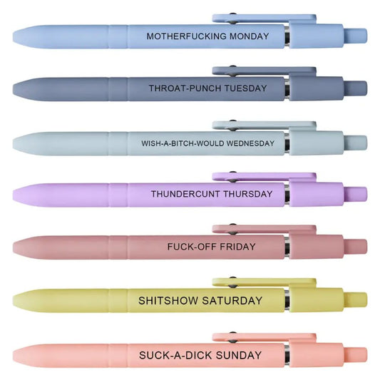 Funny Daily Quote Pen Set – 7PCS Sarcastic Ballpoint Pens Gift Set