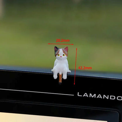 Hand-Painted Mini Cat Desk Figurines - Set of 5 Cute Cartoon Kitty Companions