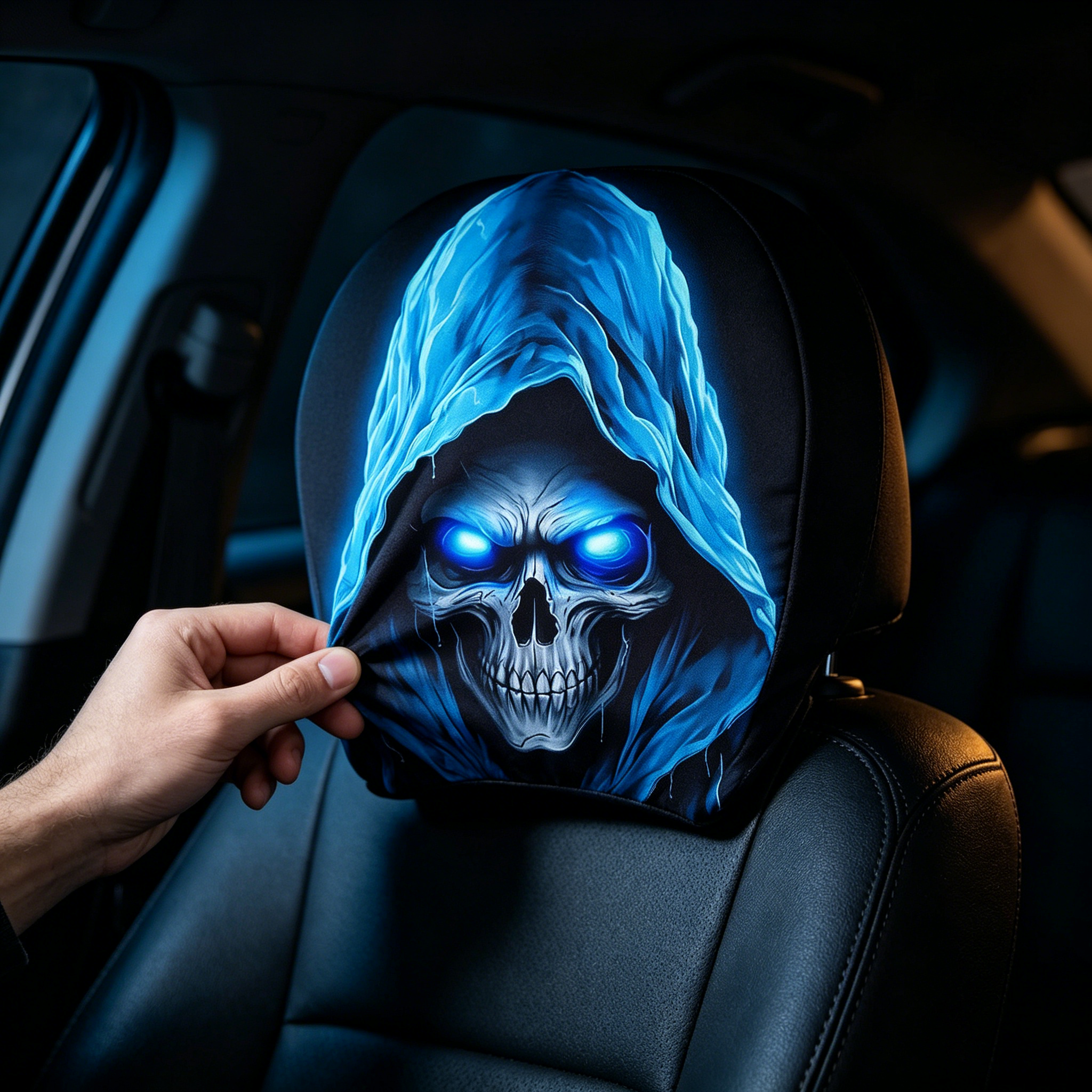 👻 Funny Cartoon Car Headrest Covers😆