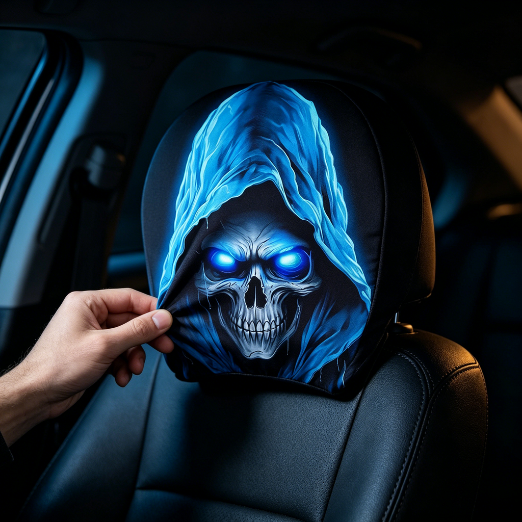 😆 Funny Cartoon Car Headrest Covers