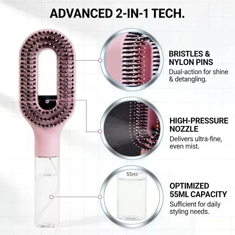 2-in-1 Hydrating Mist Hairbrush