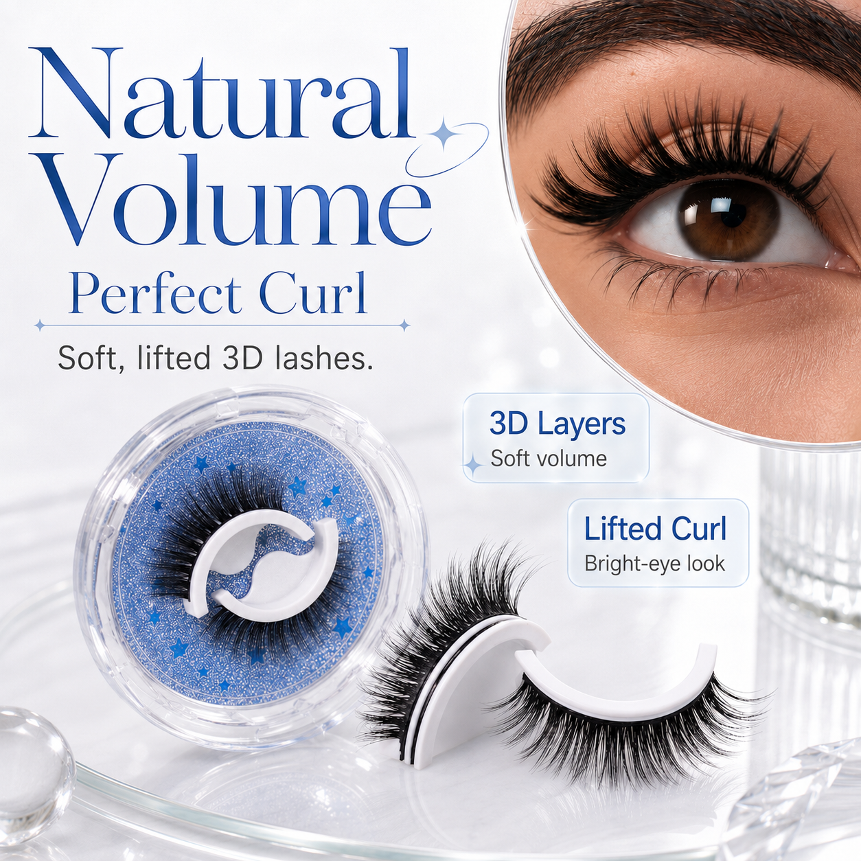 No-Glue Self-Adhesive Reusable Lashes😍