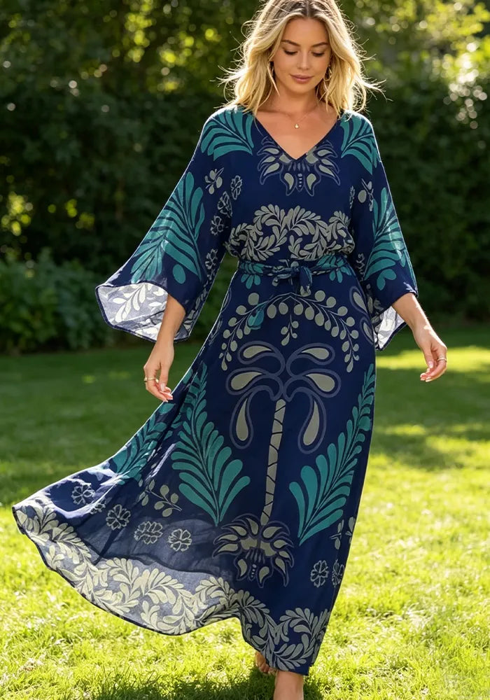 Bohemian V-Neck Loose Dress