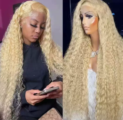 Deep Wave Lace Frontal Human Hair Wig – Natural-Looking with Pre-Plucked Hairline