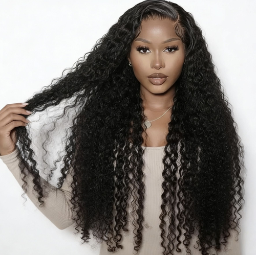 Deep Wave Lace Frontal Human Hair Wig – Natural-Looking with Pre-Plucked Hairline