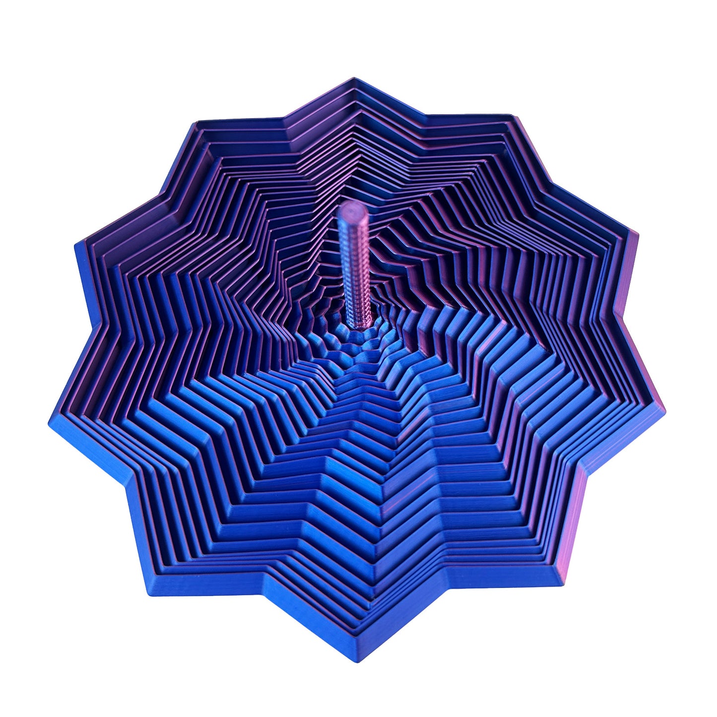 3D Printed Expanded Sensory Fidget Star - Sensory Fidget Star with Handle, Colorful Whirling Spiral Design