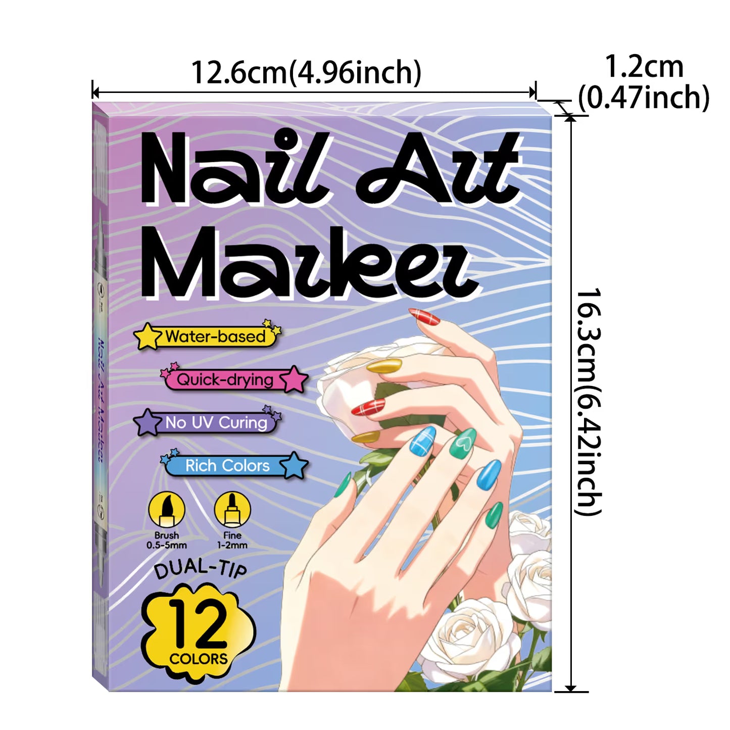 12/24 Colors Nail Art Pens – DIY 3D Markers for Drawing, Dotting & Manicure