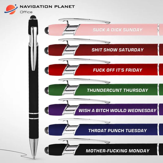 💝Funny Stress-Relief Daily Quotes Metal Ballpoint Pen Set (7 Pcs)