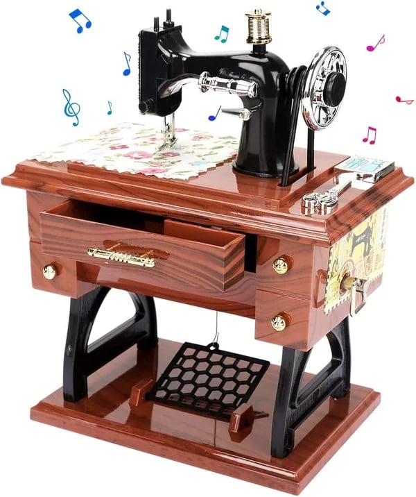 🔥Time Limit Sale 49% OFF - Wood Mini Sewing Machine Music Box