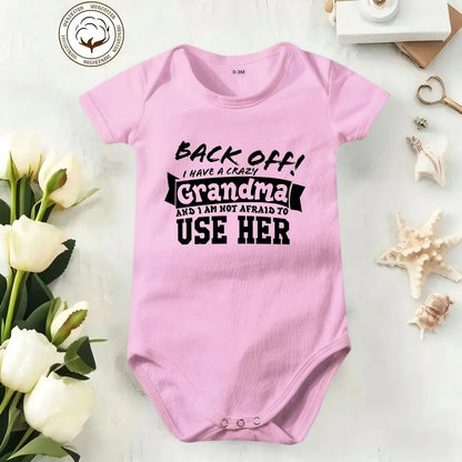 🔥Hot Sale🌟👶 "Back Off! I Have a Crazy Grandpa" Cute Cotton Baby Bodysuit