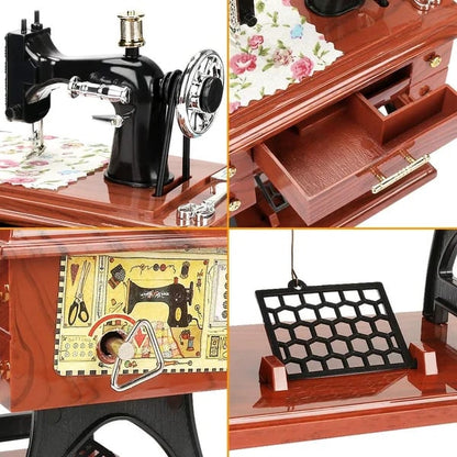 🔥Time Limit Sale 49% OFF - Wood Mini Sewing Machine Music Box