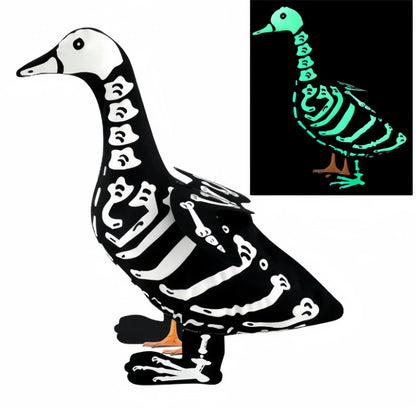 Halloween Porch Goose Outfits Glow in the Dark Skeleton Pumpkin Costume Clothes Accessories for 23'' Plastic/ Cement Goose Statue, Halloween Outdoor Patio Yard Lawn Decoration