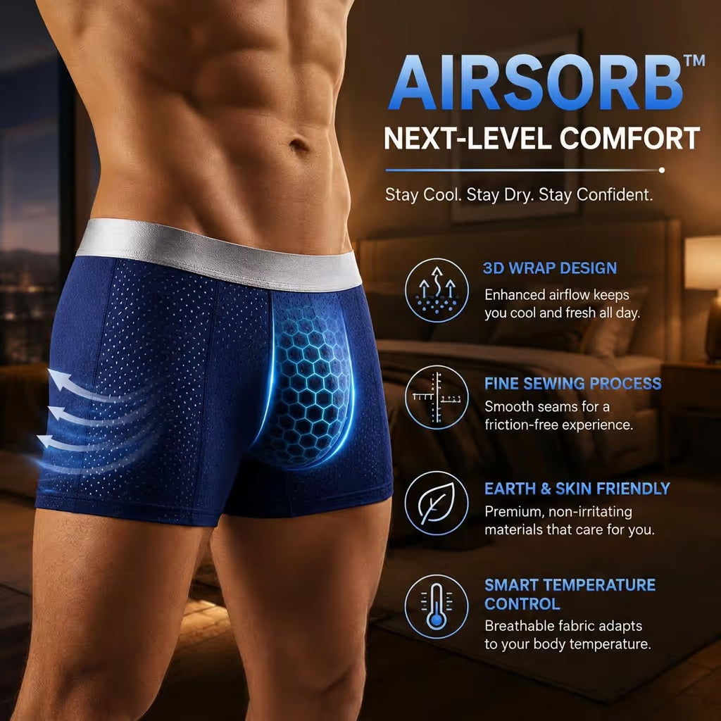 🏆45K+ SOLD 🔥2026 HOT SALE  AirSorbTM Premium All-Day Comfort IceSilk Mesh Men's Boxer