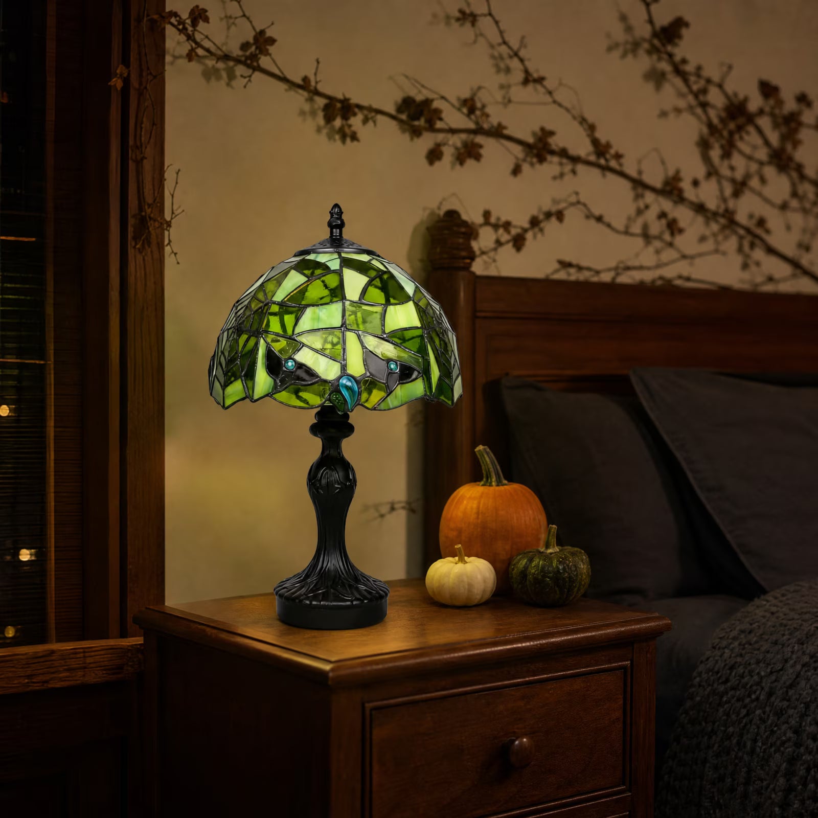 2026 New Halloween Glass Spiderweb Lamp