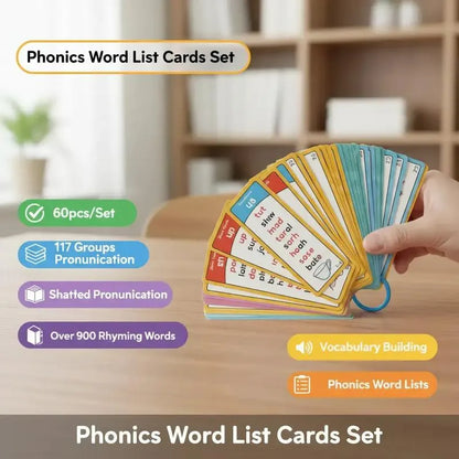🔥Phonics Word Cards 117 Sound Groups 900+ Rhyming Words Preschool English Discovery Joy
