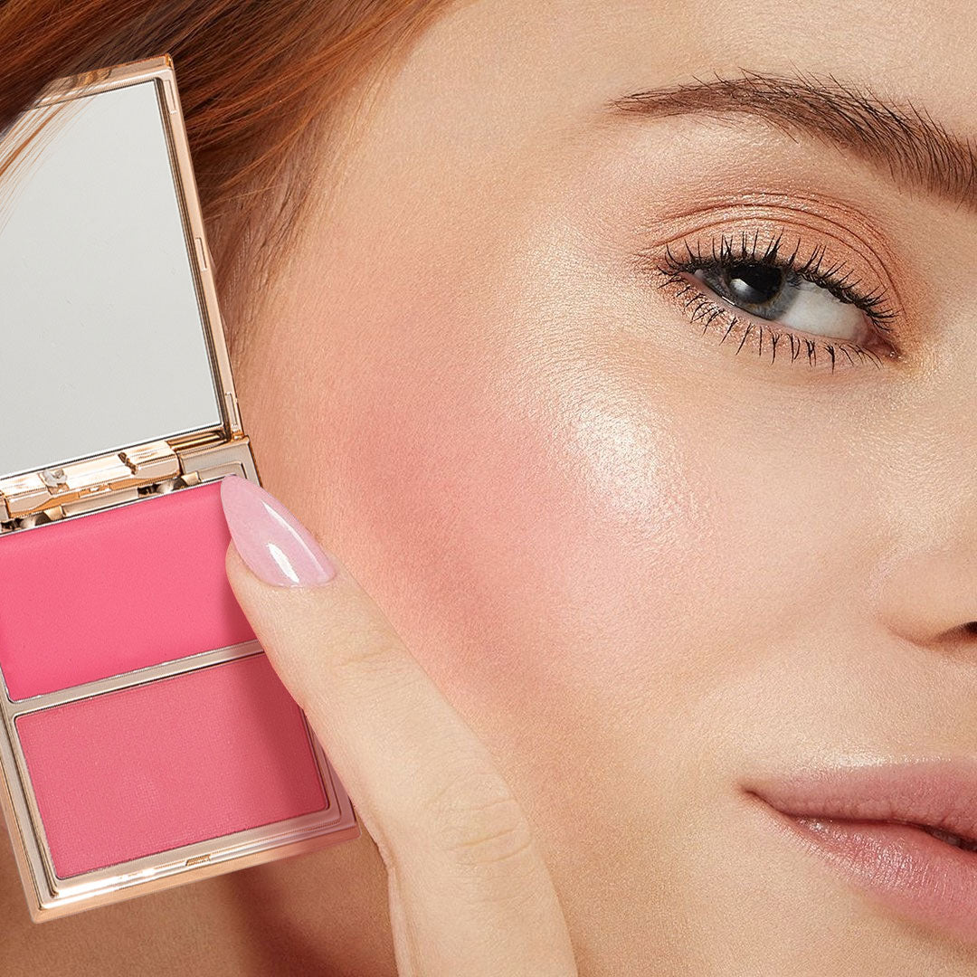 Double-Take Cream & Powder Blush Duo | Long-Lasting 2-in-1 Cheek Color Palette ✨