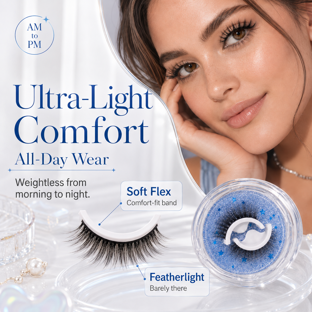 No-Glue Self-Adhesive Reusable Lashes😍