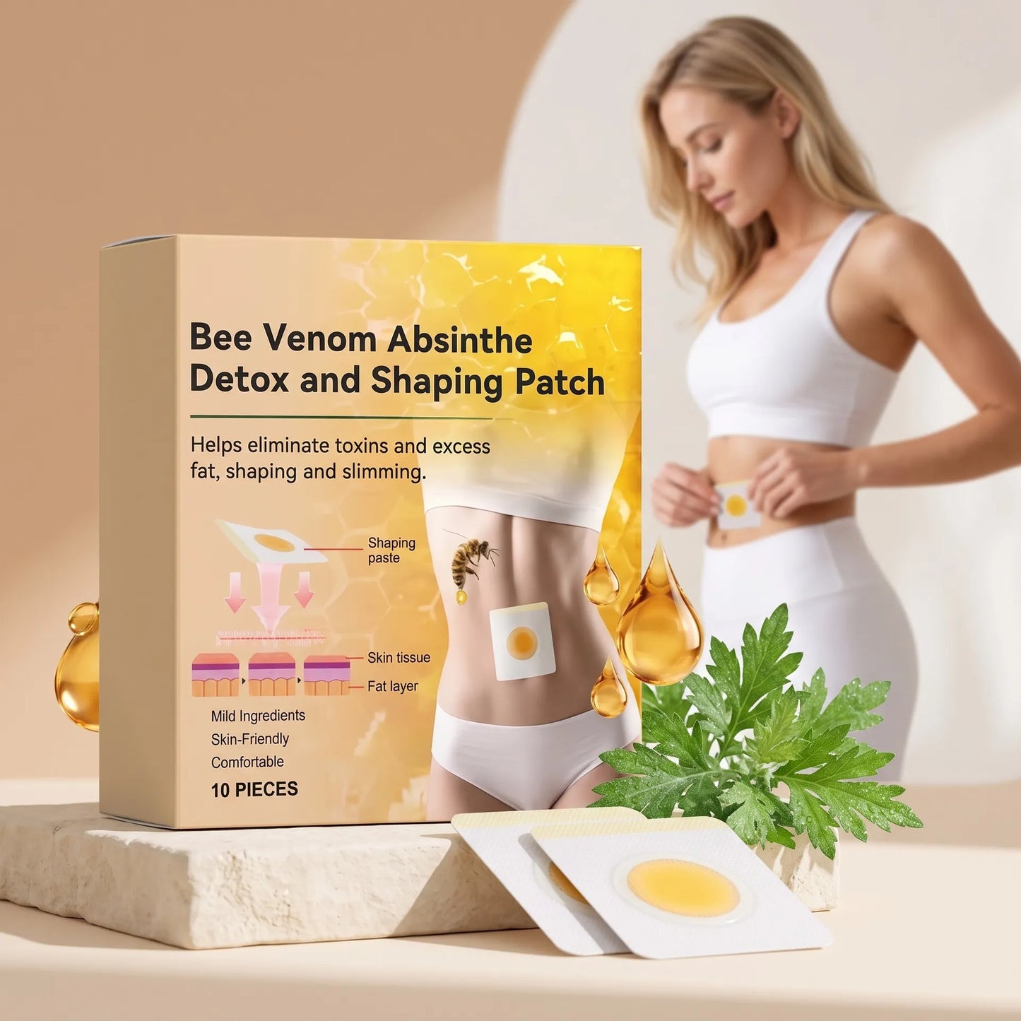 🌿Bee Venom & Mugwort Detox Shaping Patches ⭐Overnight Body Care Stickers