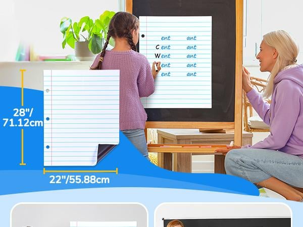 📝✨Giant Magnetic Lined Paper Whiteboard 28” x 22”