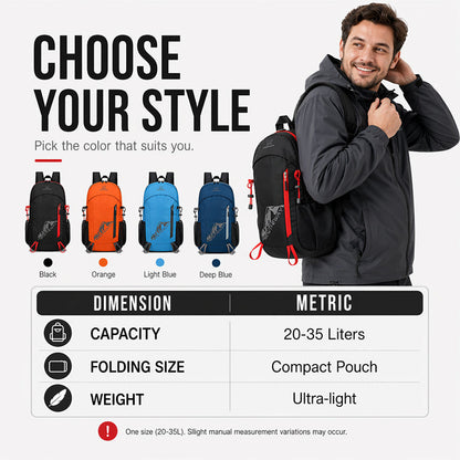 🌧️⛺Foldable Waterproof Hiking Backpack – Lightweight Packable Daypack