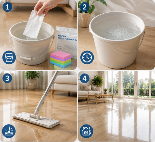 60-Pieces Multi-Effect Floor Cleaning Sheets — Eco-Friendly Dissolving Floor Cleaner Paper for Hardwood, Tile, & Laminate