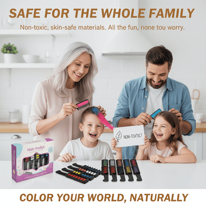 ✨Instant Washable Hair Chalk Comb Set - Mess-Free Temporary Hair Color for Kids & Parties🎆