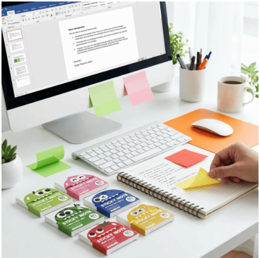Cute Fruit Monster Pop-Up Sticky Notes