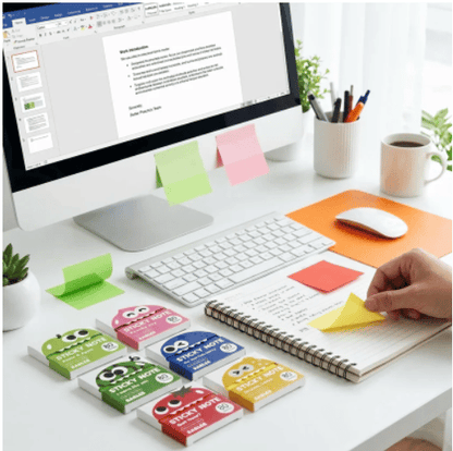 Cute Fruit Monster Pop-Up Sticky Notes