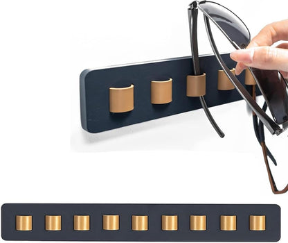 Sunglasses Organizer Wood Wall Mounted Sunglass Rack Adhesive Eyeglasses Holder Stand Eyewear Hanging Display Rack Glasses Holder for Entryway Living Room Bedroom Home Decor (Wood - White)