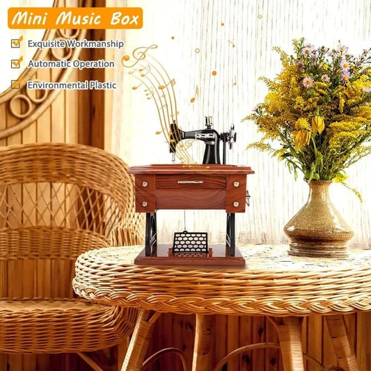 🔥Time Limit Sale 49% OFF - Wood Mini Sewing Machine Music Box