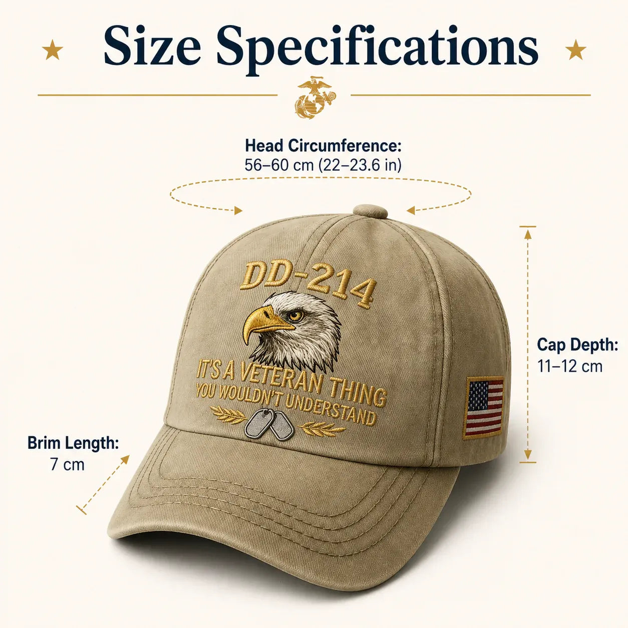 DD-214 Veteran 3D Embroidered Cap - “IT'S A VETERAN THING YOU WOULDN'T UNDERSTAND”🎁 Free Honor Coin With Every Cap Purchase