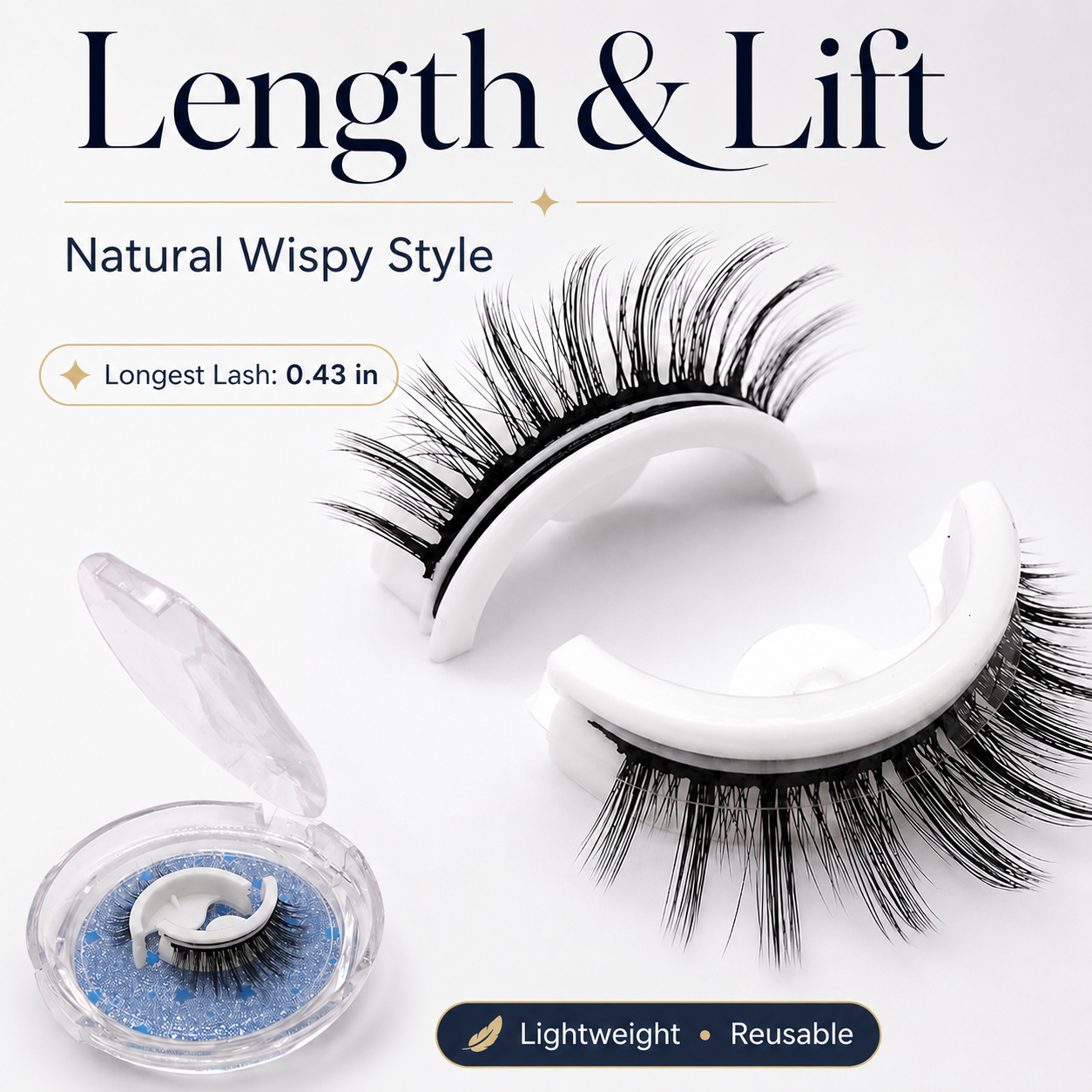 No-Glue Self-Adhesive Reusable Lashes😍