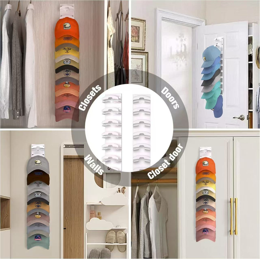 🔥 Hot Sell -Baseball Cap Storage Rack Wall 🔥- Easy Install Wall Hat Rack
