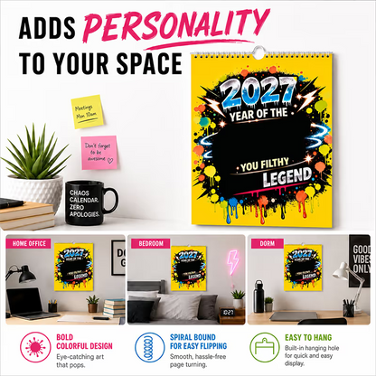 💥Early Bird Sale —🎁2027 Year of the  Wall Calendar – Bold Graffiti Humor Calendar📆🌟