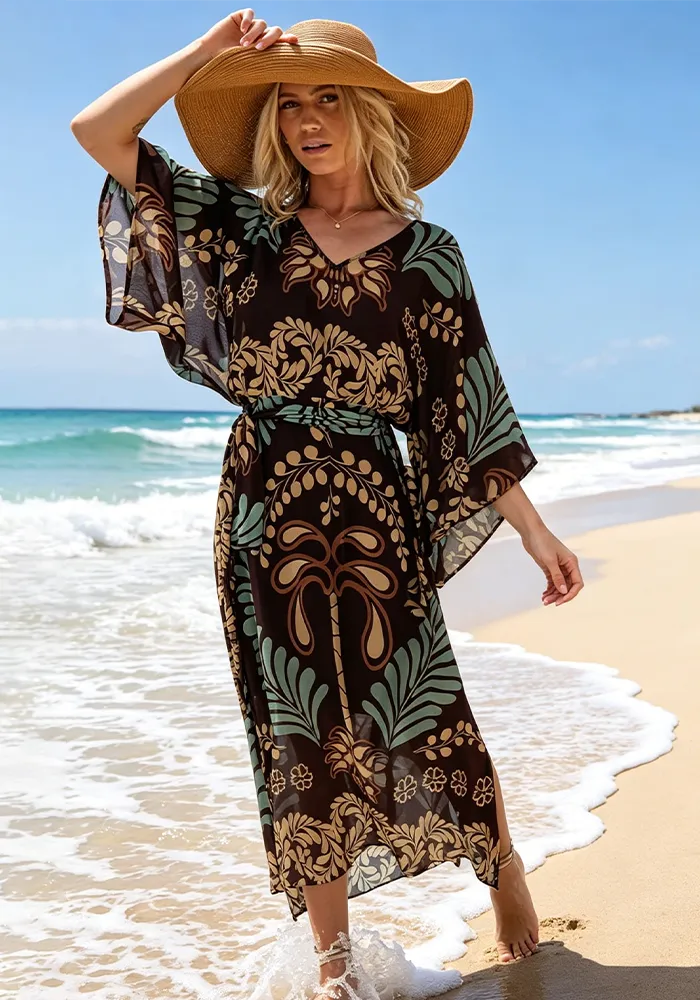Bohemian V-Neck Loose Dress