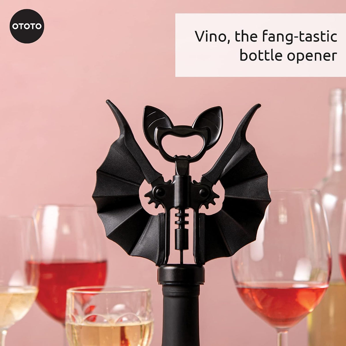 Gothic-Style Vino Spooky Bat 2-in-1 Wine & Beer Opener