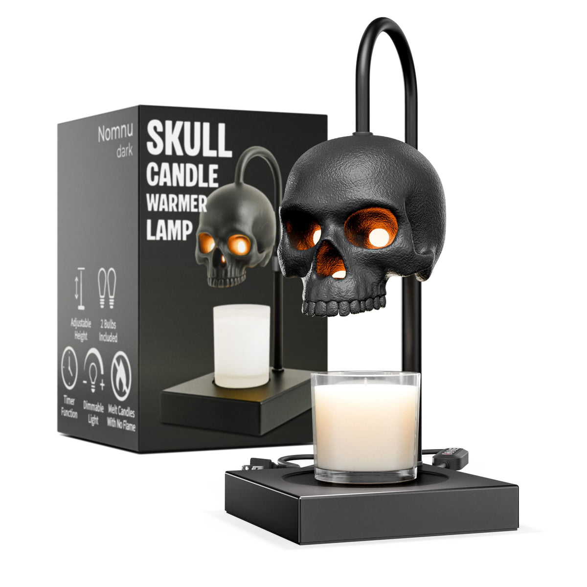 Nomnu Gothic Skull Candle Warmer Lamp | Spooky Halloween Decor & Flame-Free Wax Melter for Home Fragrance 💀🕯️👻