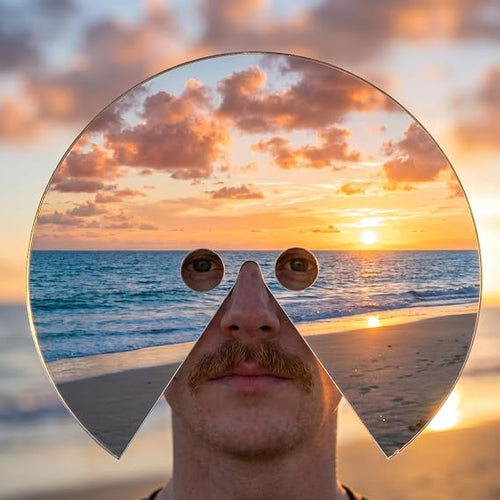 Futuristic Reflective Mirror Mask | Avant-Garde Head-Mounted Photo Prop & Party Headwear