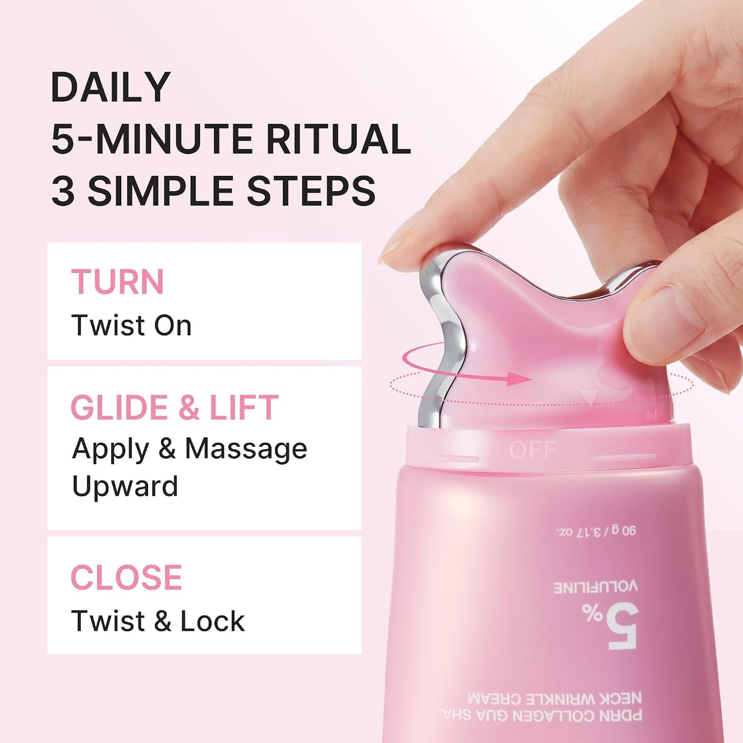 Medicube PDRN Collagen Gua Sha Neck Wrinkle Cream | Built-In Gua Sha Massager with Volufiline 5% + PDRN | Korean Skincare