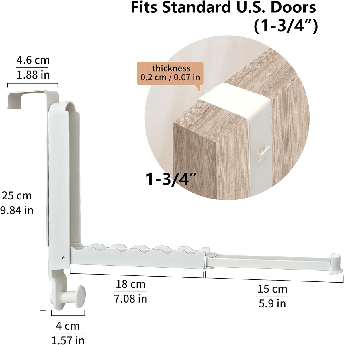 Aluminum Alloy Telescopic Over-the-Door Hook/Hanger