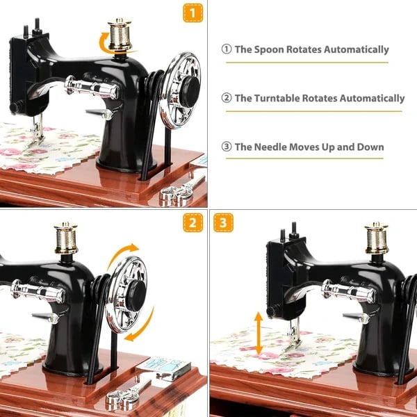 🔥Time Limit Sale 49% OFF - Wood Mini Sewing Machine Music Box