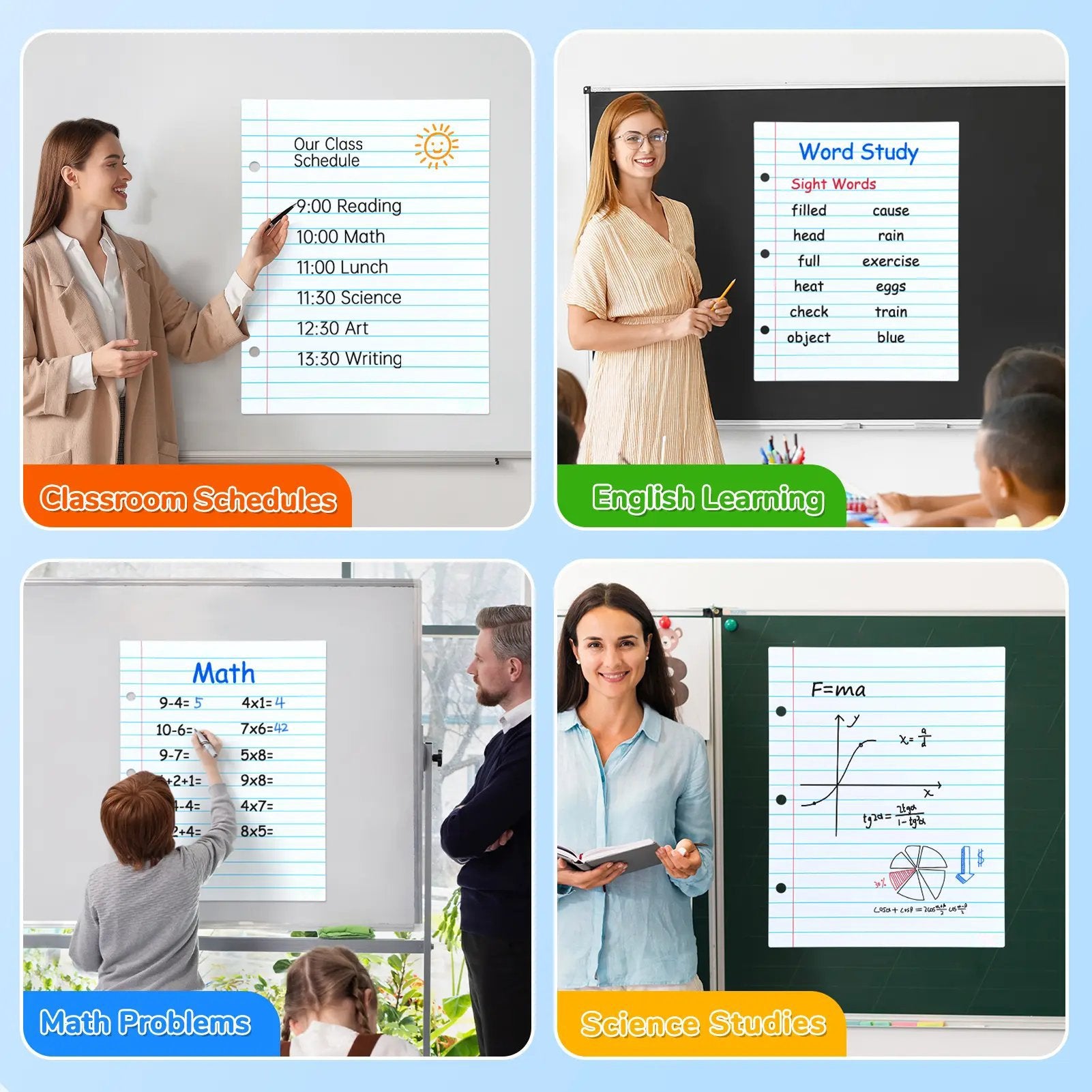 📝✨Giant Magnetic Lined Paper Whiteboard 28” x 22”