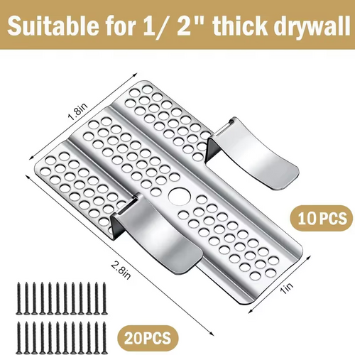 10 Pack Drywall Repair Clips, 1/2 inch Drywall Fastener Clip with 20 Screws