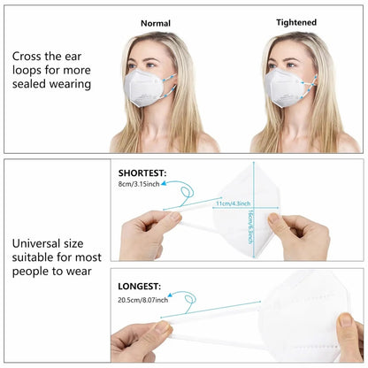 🔥🥇KN95 Mask 🛡️5-layer Breathable Design