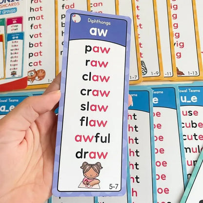 🔥Phonics Word Cards 117 Sound Groups 900+ Rhyming Words Preschool English Discovery Joy